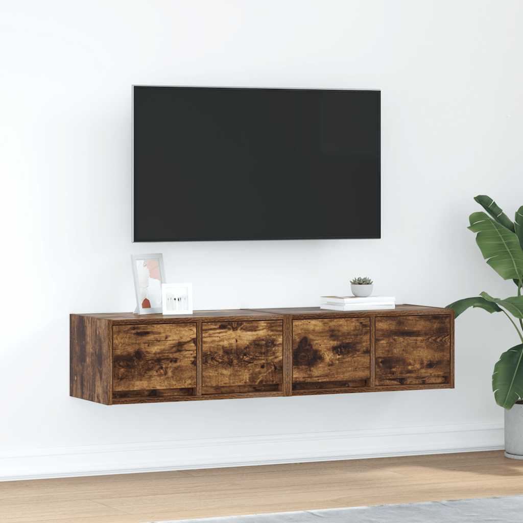 TV Cabinets 2 pcs Smoked Oak 60x31x25,5 cm Engineered Wood