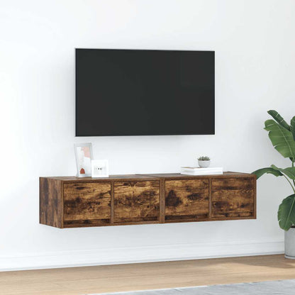 TV Cabinets 2 pcs Smoked Oak 60x31x25,5 cm Engineered Wood