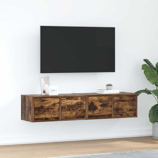 TV Cabinets 2 pcs Smoked Oak 60x31x25,5 cm Engineered Wood