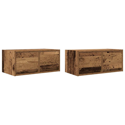 TV Cabinets 2 pcs Old Wood 60x31x25,5 cm Engineered Wood