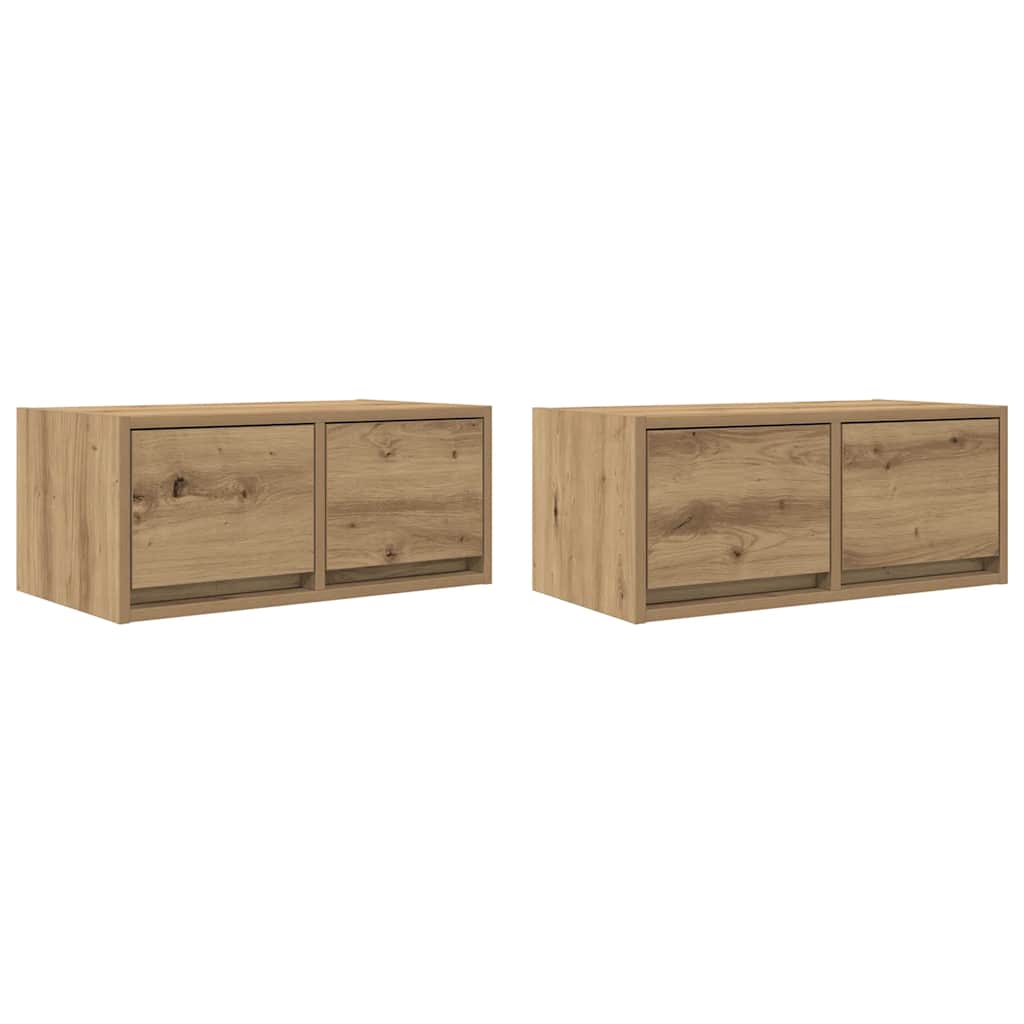 TV Cabinets 2 pcs Artisan Oak 60x31x25,5 cm Engineered Wood
