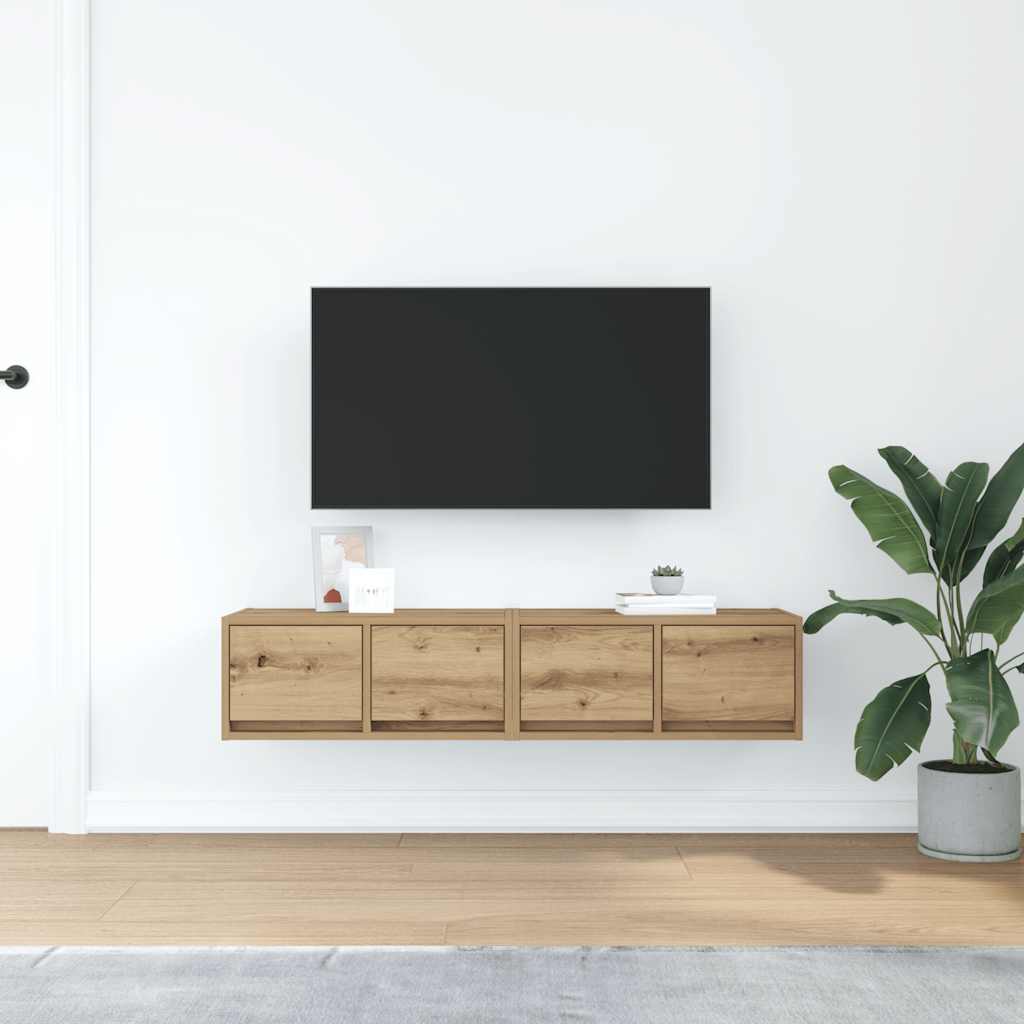 TV Cabinets 2 pcs Artisan Oak 60x31x25,5 cm Engineered Wood