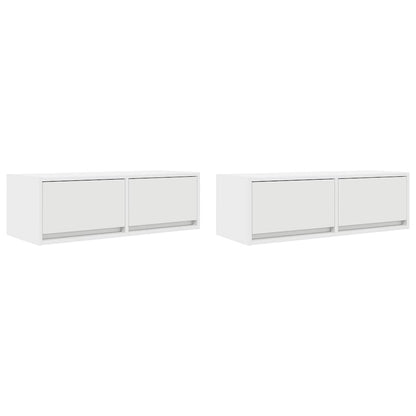 TV Cabinets 2 pcs White 80x31x25,5 cm Engineered Wood