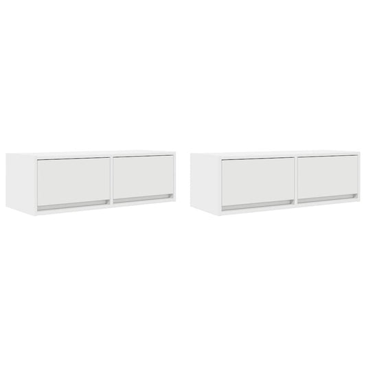 TV Cabinets 2 pcs White 80x31x25,5 cm Engineered Wood