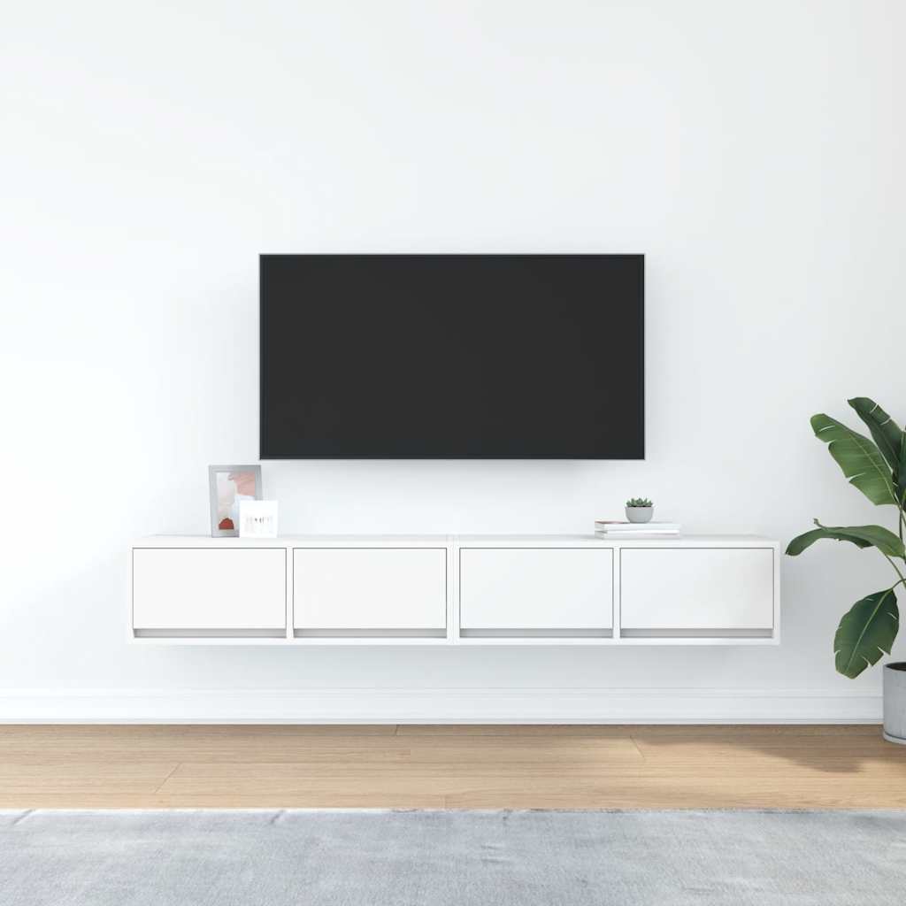 TV Cabinets 2 pcs White 80x31x25,5 cm Engineered Wood