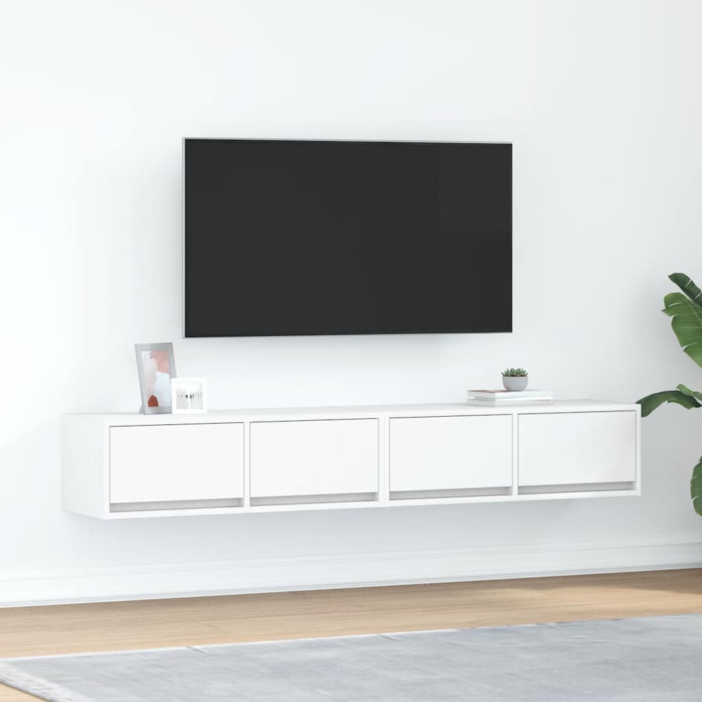 TV Cabinets 2 pcs White 80x31x25,5 cm Engineered Wood