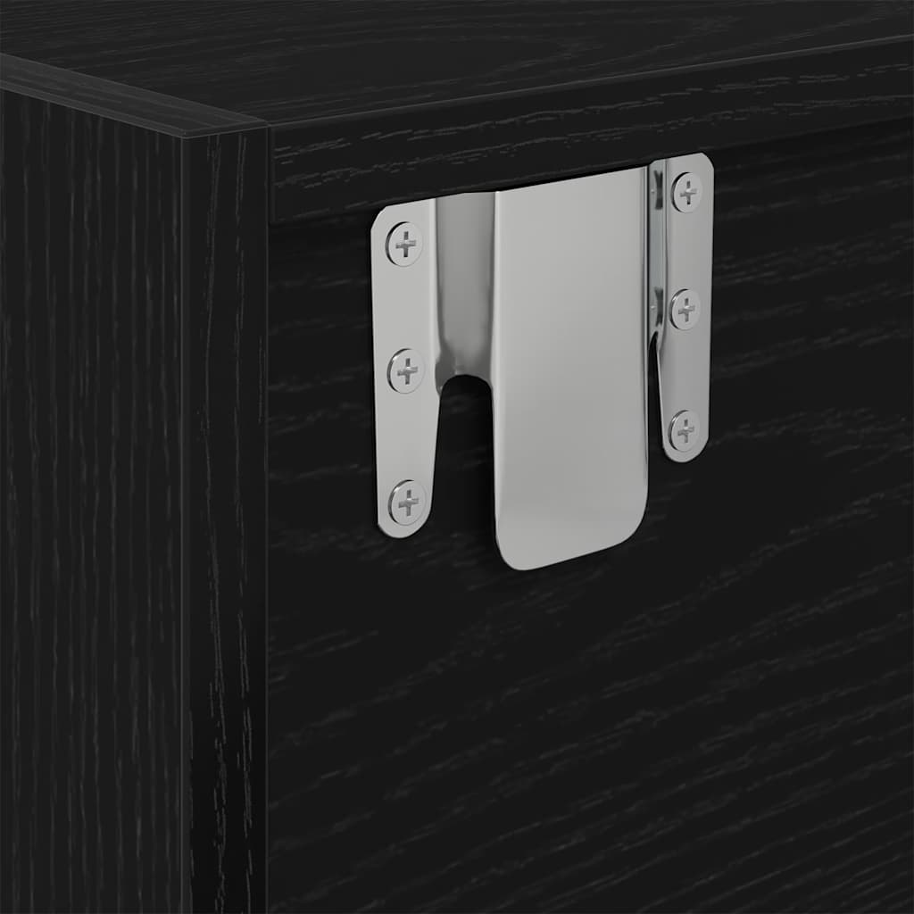 TV Cabinets 2 pcs Black Oak 80x31x25,5 cm Engineered Wood