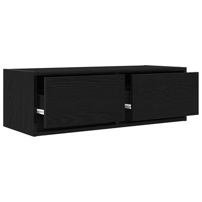 TV Cabinets 2 pcs Black Oak 80x31x25,5 cm Engineered Wood