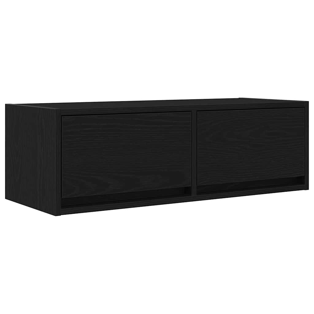 TV Cabinets 2 pcs Black Oak 80x31x25,5 cm Engineered Wood