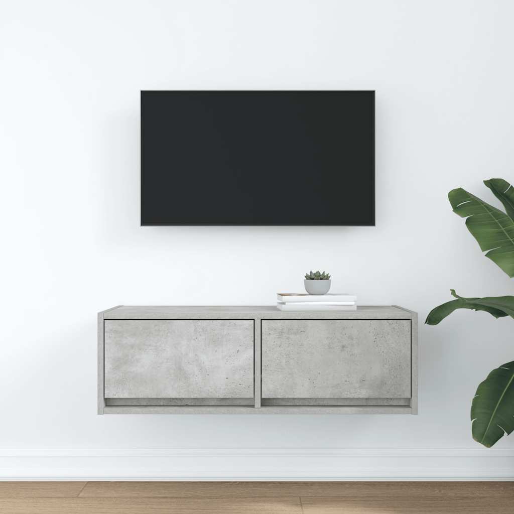 TV Cabinet Concrete Grey 80x31x25,5 cm Engineered Wood