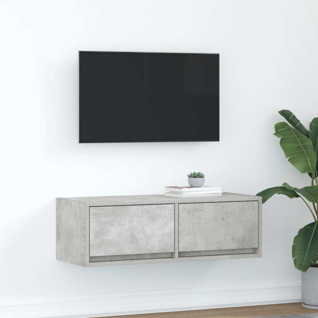 TV Cabinet Concrete Grey 80x31x25,5 cm Engineered Wood