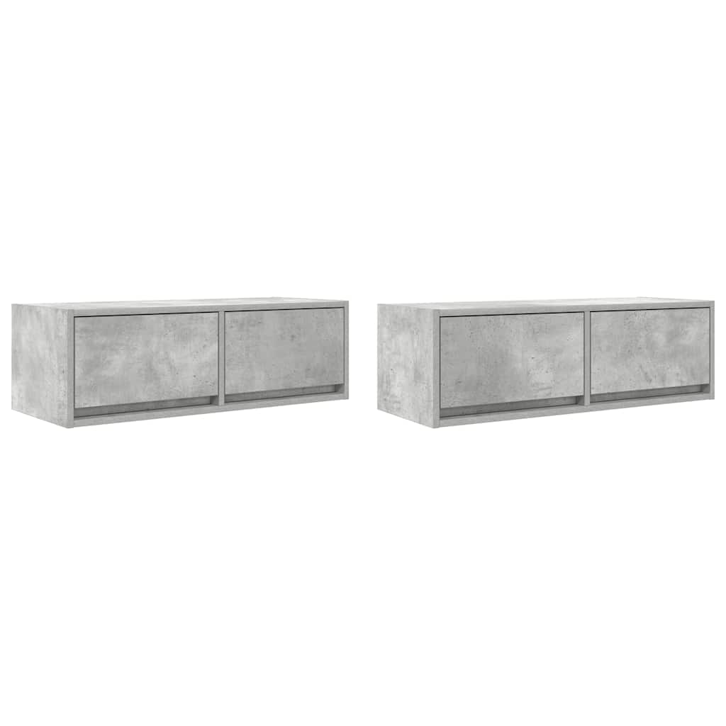 TV Cabinets 2 pcs Concrete Grey 80x31x25,5 cm Engineered Wood