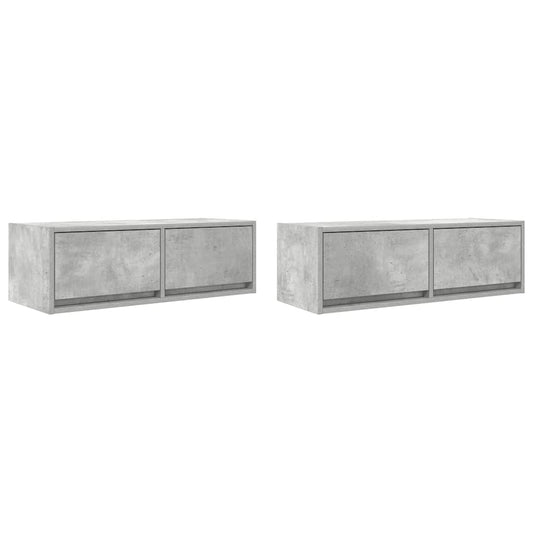TV Cabinets 2 pcs Concrete Grey 80x31x25,5 cm Engineered Wood