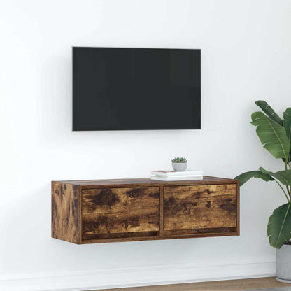 TV Cabinet Smoked Oak 80x31x25,5 cm Engineered Wood