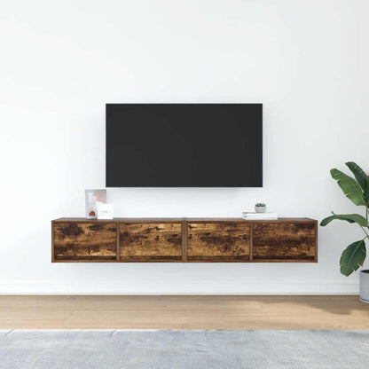 TV Cabinets 2 pcs Smoked Oak 80x31x25,5 cm Engineered Wood
