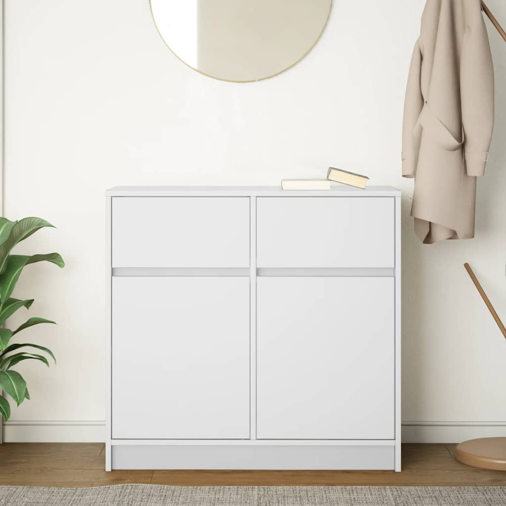 Sideboard with Drawer White 80x34x76 cm Engineered Wood