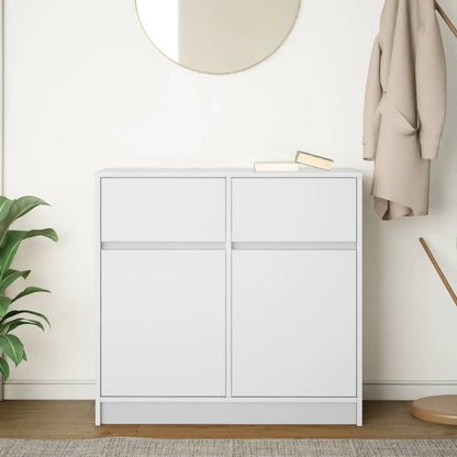 Sideboard with Drawer White 80x34x76 cm Engineered Wood