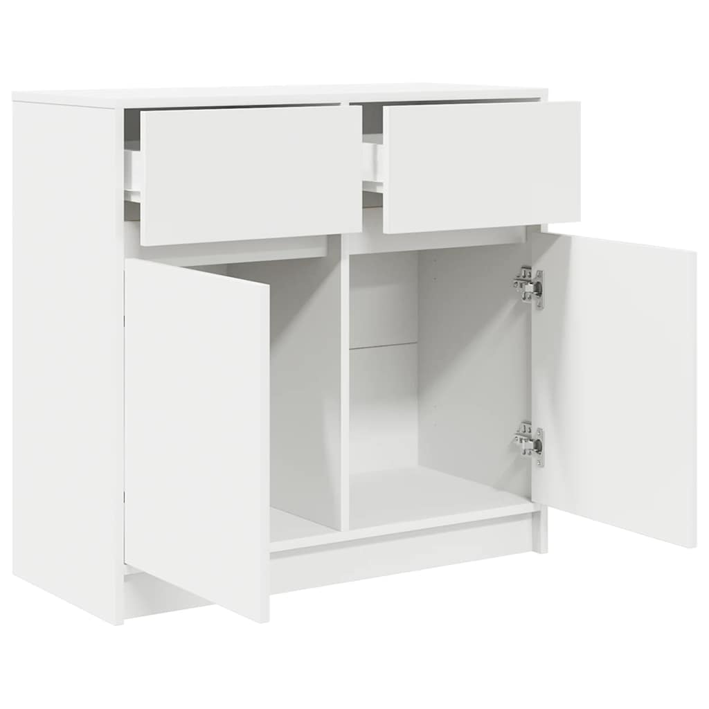 Sideboard with Drawer White 80x34x76 cm Engineered Wood