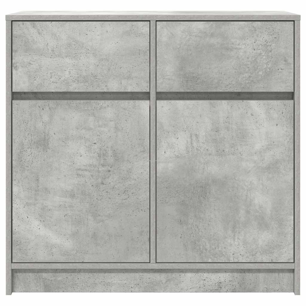 Sideboard with Drawer Concrete Grey 80x34x76 cm Engineered Wood