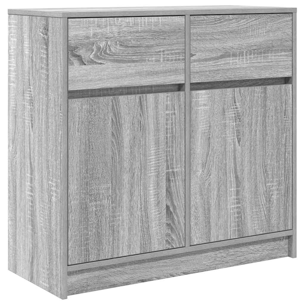Sideboard with Drawer Grey Sonoma 80x34x76 cm Engineered Wood
