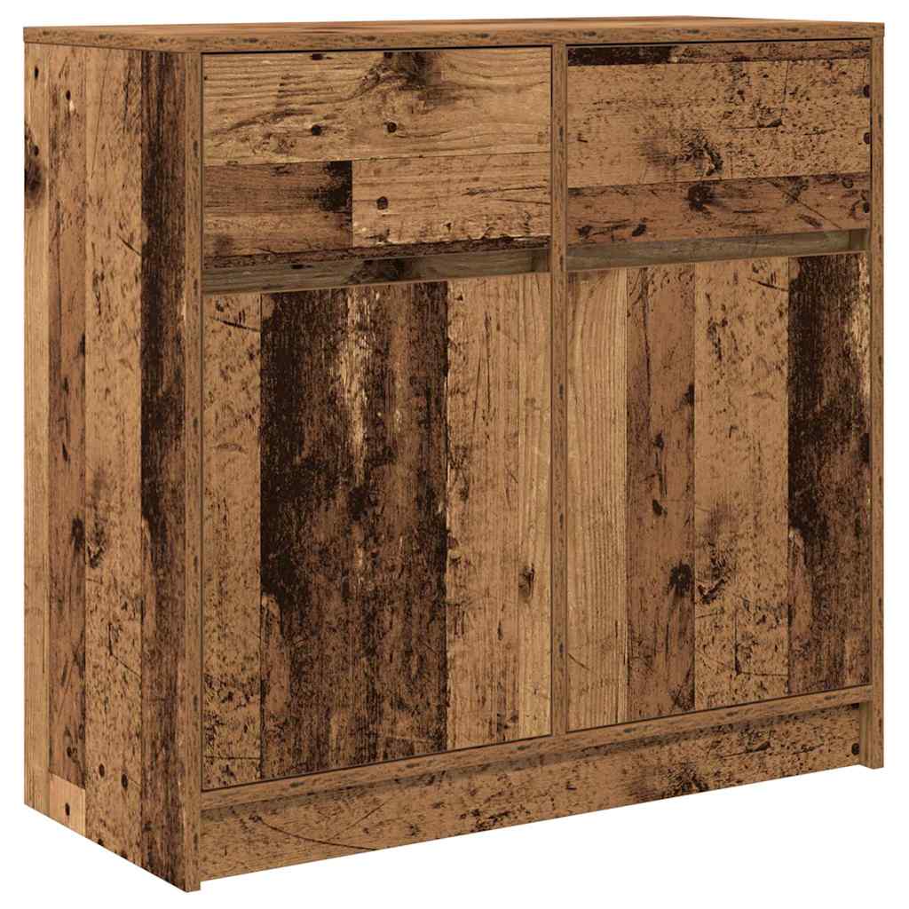 Sideboard with Drawer Old Wood 80x34x76 cm Engineered Wood