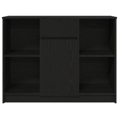 Sideboard with Drawer Black Oak 101x35x76 cm Engineered Wood