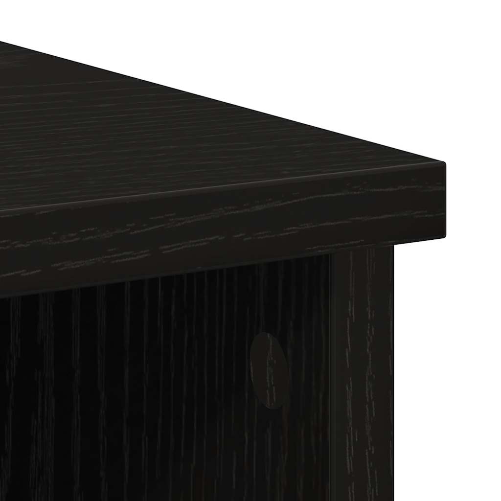 Sideboard with Drawer Black Oak 101x35x76 cm Engineered Wood