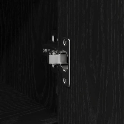 Sideboard with Drawer Black Oak 101x35x76 cm Engineered Wood
