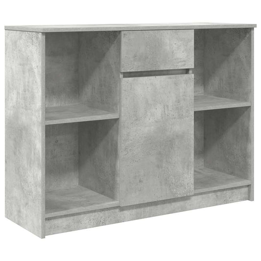 Sideboard with Drawer Concrete Grey 101x35x76 cm Engineered Wood