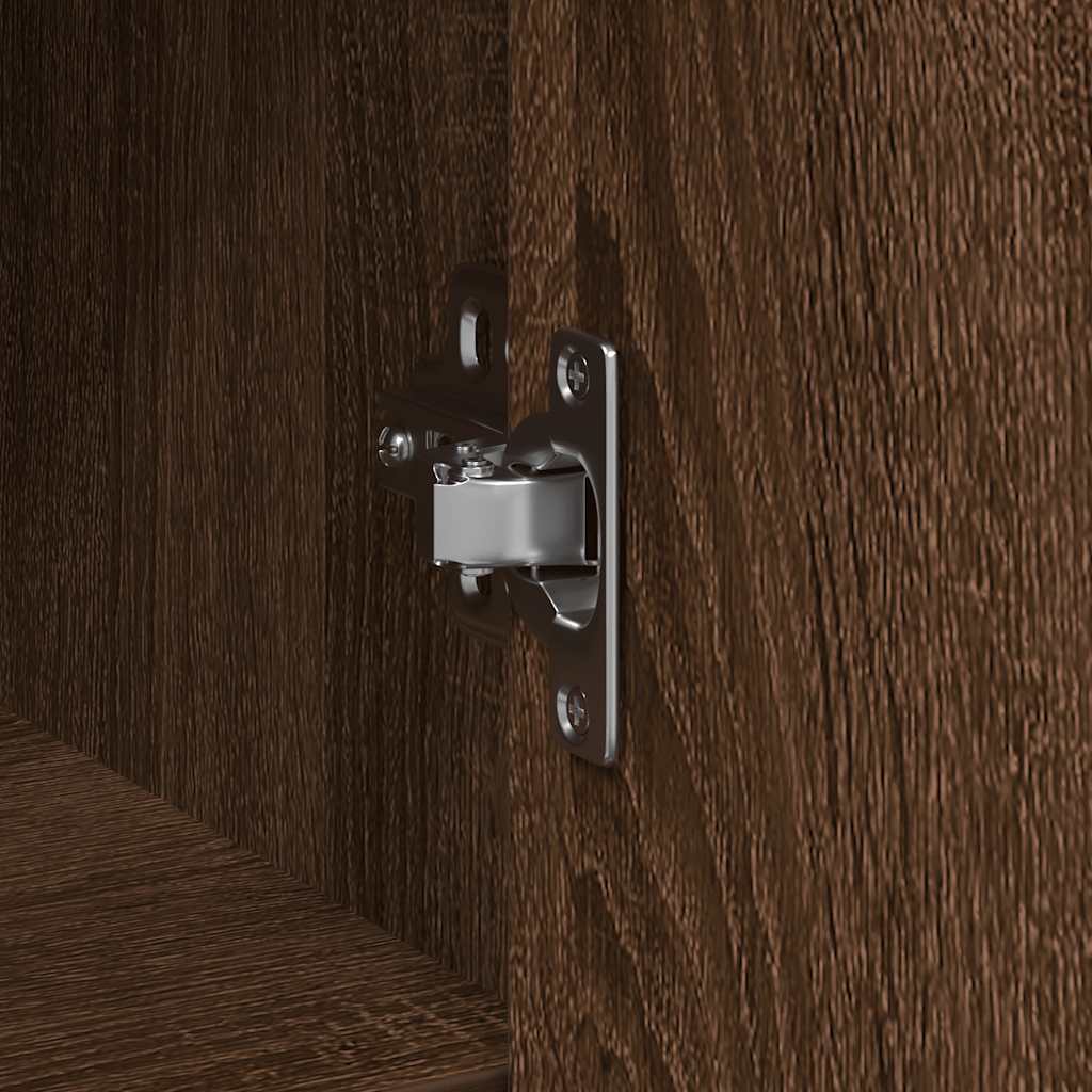 Sideboard with Drawer Brown Oak 101x35x76 cm Engineered Wood