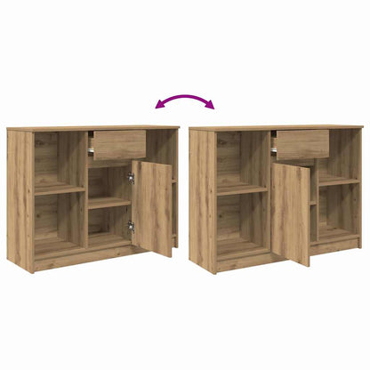 Sideboard with Drawer Artisan Oak 101x35x76 cm Engineered Wood