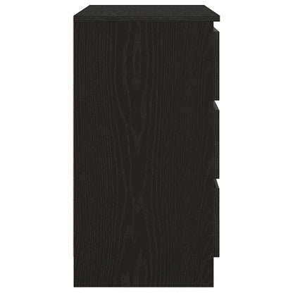 Sideboard with Drawer Black Oak 71x35x65 cm Engineered Wood