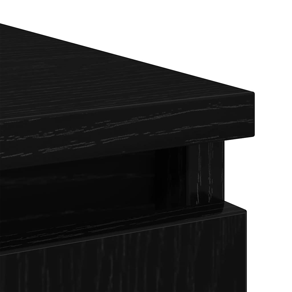 Sideboard with Drawer Black Oak 71x35x65 cm Engineered Wood