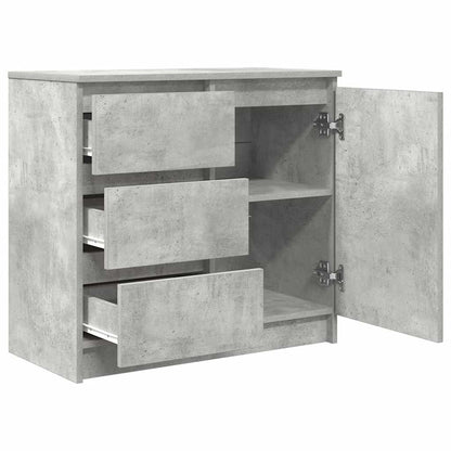 Sideboard with Drawer Concrete Grey 71x35x65 cm Engineered Wood