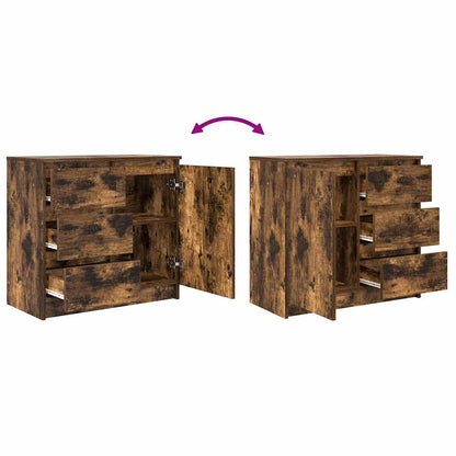 Sideboard with Drawer Smoked Oak 71x35x65 cm Engineered Wood