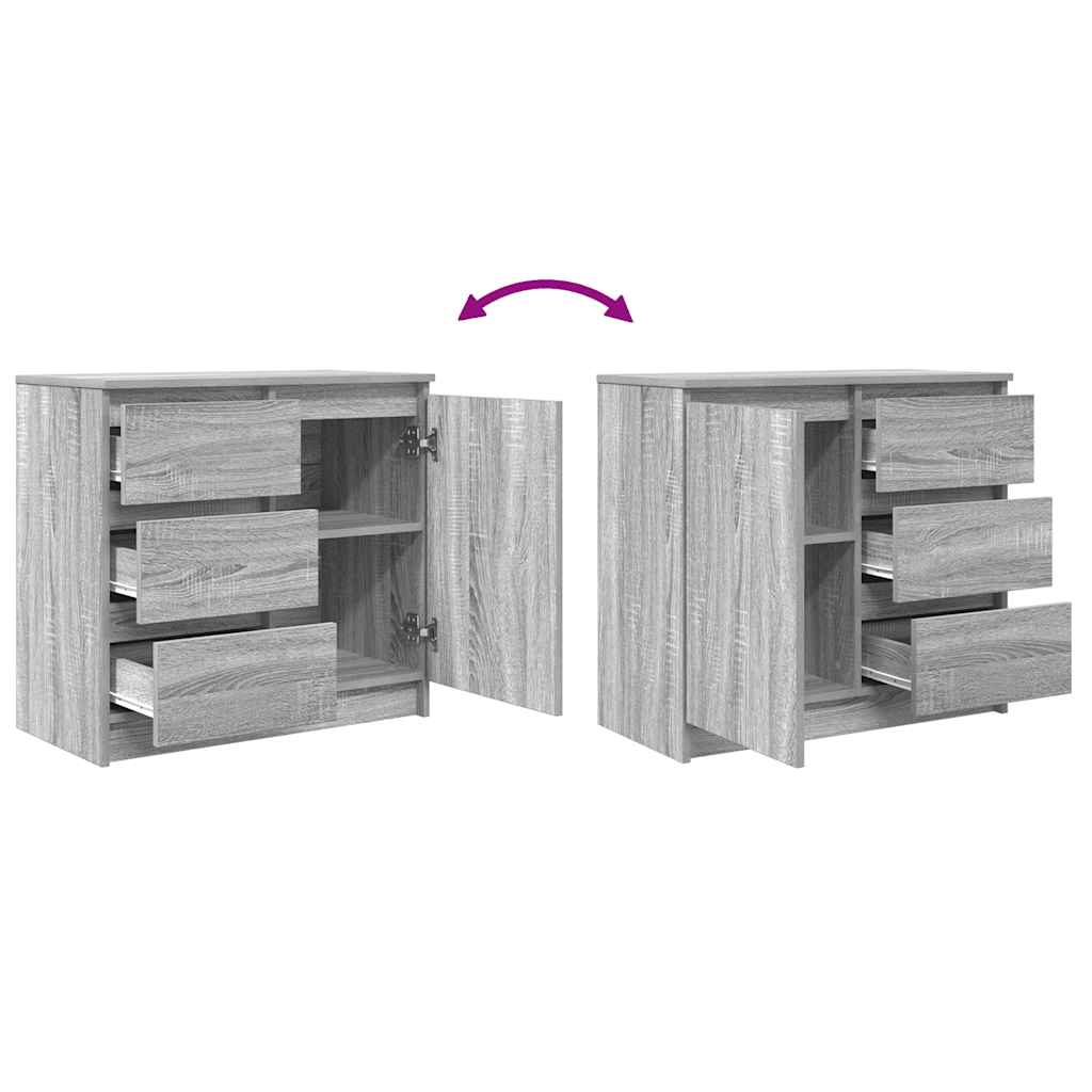 Sideboard with Drawer Grey Sonoma 71x35x65 cm Engineered Wood