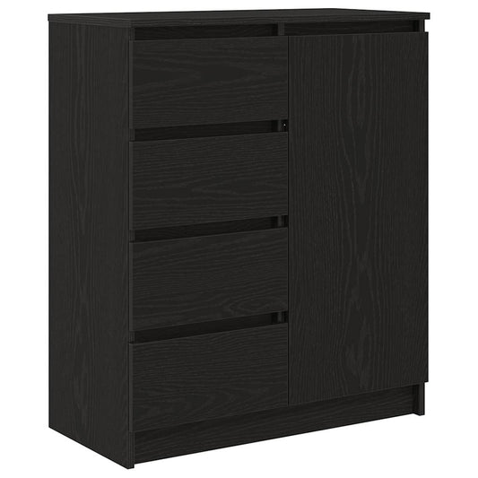 Sideboard with Drawers Black Oak 71x35x84 cm Engineered Wood