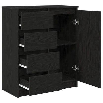 Sideboard with Drawers Black Oak 71x35x84 cm Engineered Wood