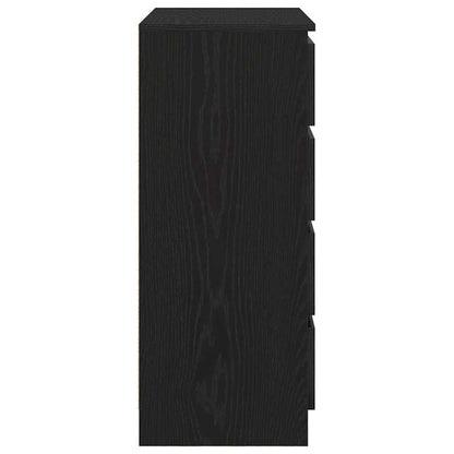 Sideboard with Drawers Black Oak 71x35x84 cm Engineered Wood