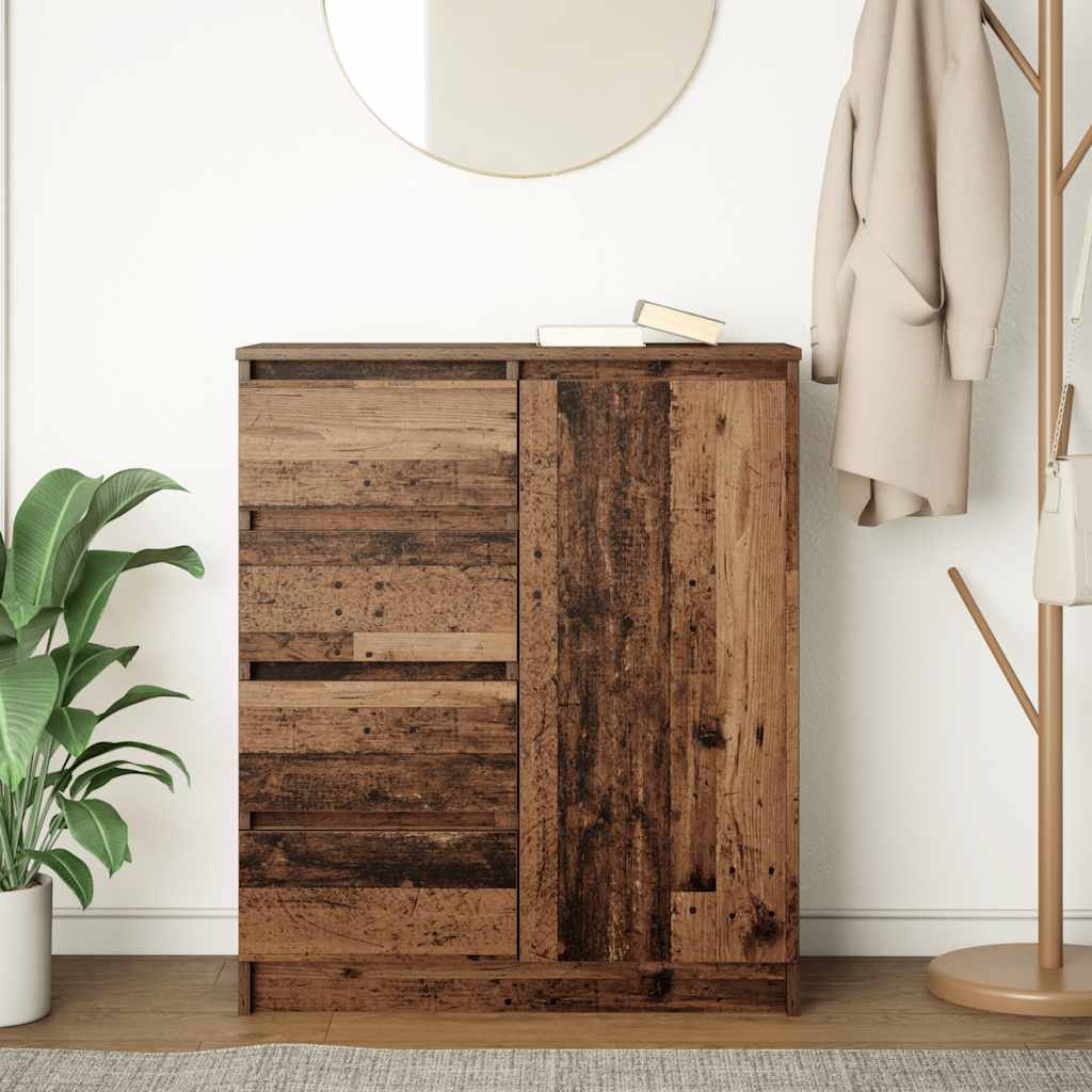Sideboard with Drawers Old Wood 71x35x84 cm Engineered Wood