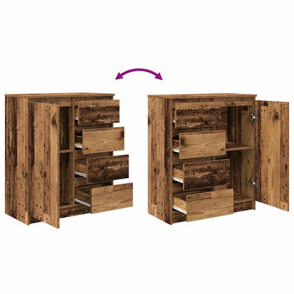 Sideboard with Drawers Old Wood 71x35x84 cm Engineered Wood