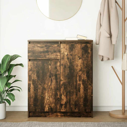 Sideboard with Drawer Smoked Oak 71x35x84 cm Engineered Wood