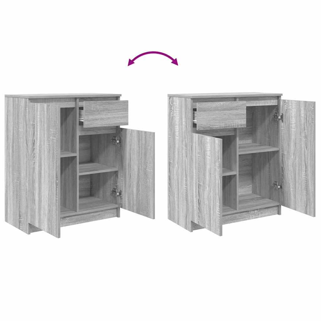 Sideboard with Drawer Grey Sonoma 71x35x84 cm Engineered Wood