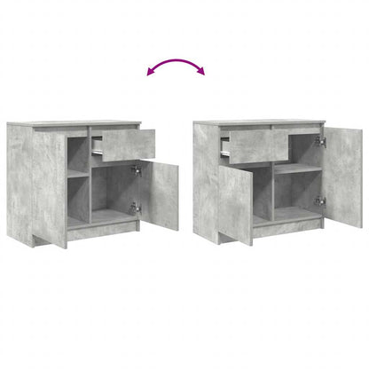 Sideboard with Drawer Concrete Grey 71x35x65 cm Engineered Wood
