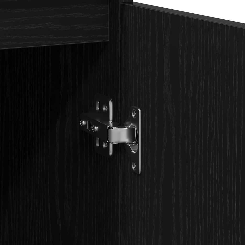 Sideboard Black Oak 57x34x76 cm Engineered Wood