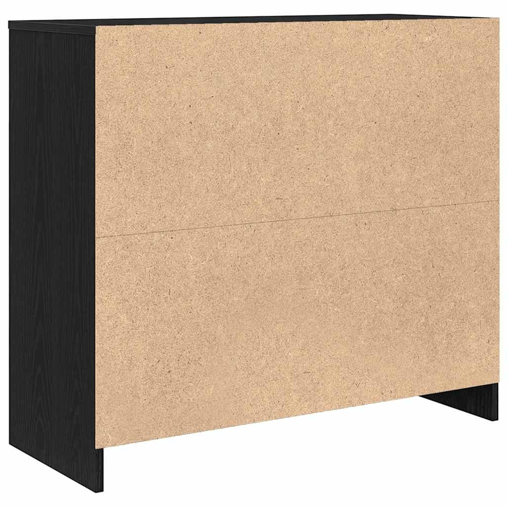 Sideboard Black Oak 85x34x76 cm Engineered Wood