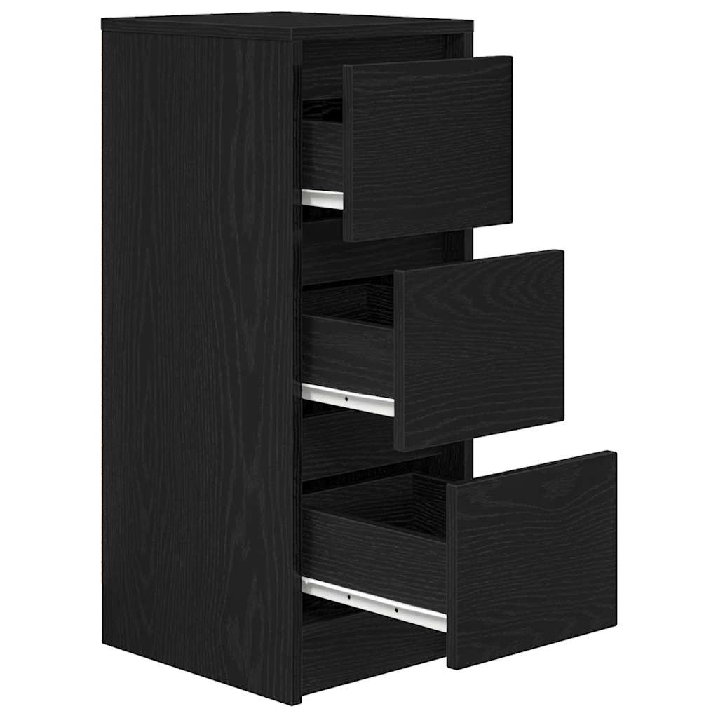 Sideboard Black Oak 29.5x34x76 cm Engineered Wood