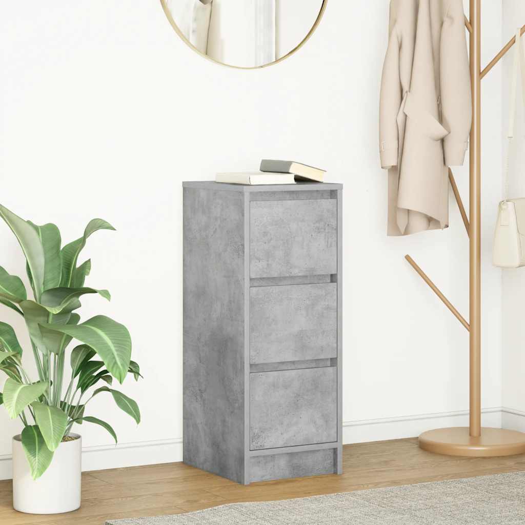 Sideboard Concrete Grey 29.5x34x76 cm Engineered Wood