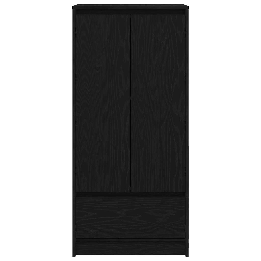 Cabinet with Drawer Black Oak 55.5x34x119.5 cm Engineered Wood
