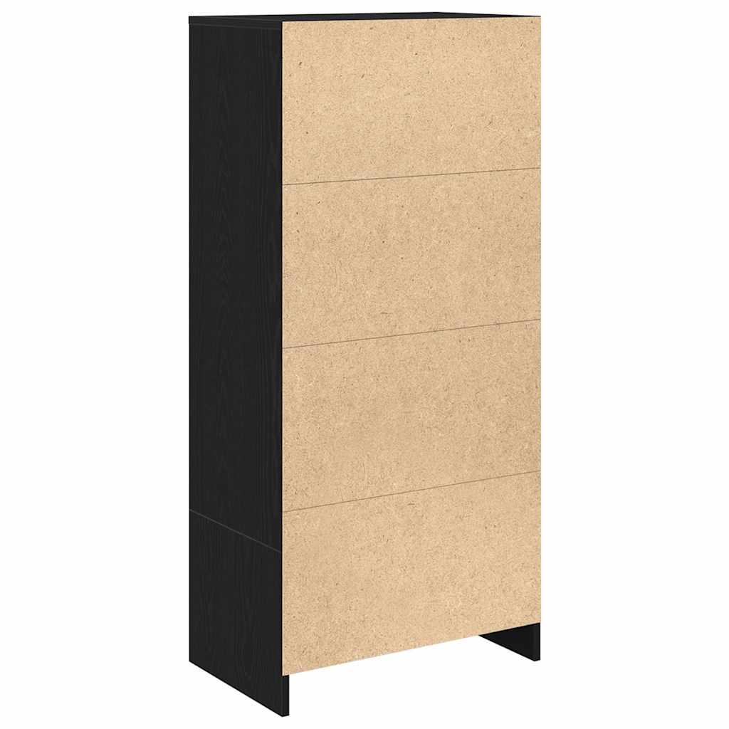 Cabinet with Drawer Black Oak 55.5x34x119.5 cm Engineered Wood